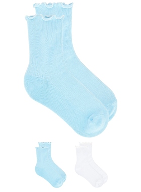 WellBeing + BeingWell RUFFLE SOCK 2 PACK 短袜 蓝色REVOLVE小