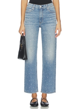 Rag & Bone HARLOW 直筒长裤 蓝色 美式复古风REVOLVE小众新款