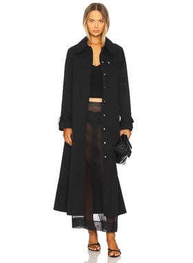 [冬季新品] Ivy Oak 防尘外套黑色老钱风REVOLVE小众新款