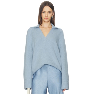 Vince Oversized Wool Cash Polo 浅蓝色 2辣妹风revolve小众新款