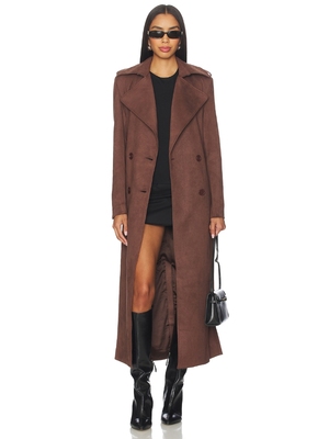 Bardot KIRA 仿麂皮风衣 revolve小众新款 棕色