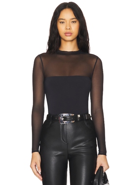 SER.O.YA BRANDI MESH 紧身服 黑色 y2k辣妹风REVOLVE小众新款