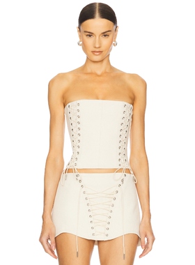 LOBA MADONNA 紧身衣 象牙白 y2k辣妹风REVOLVE小众