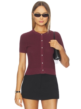 [冬季新品]Rag & Bone DINA 短袖开衫 红色REVOLVE小众