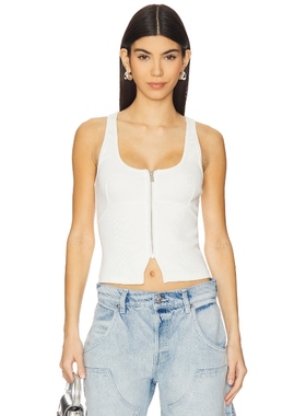 Abrand ADDISON 赛车风上装 白色 y2k辣妹风REVOLVE新款