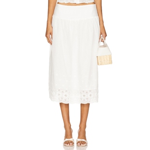 MORE TO COME CASSANDRA 半身裙 白色REVOLVE小众新款