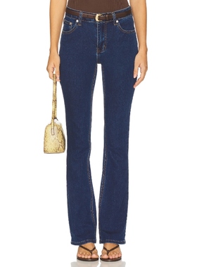 [冬季新品]MORE TO COME 丹宁牛仔裤蓝色复古风喇叭裤REVOLVE小众