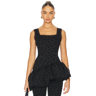 For Love & Lemons CLAIRA 上衣 黑色y2k辣妹风REVOLVE
