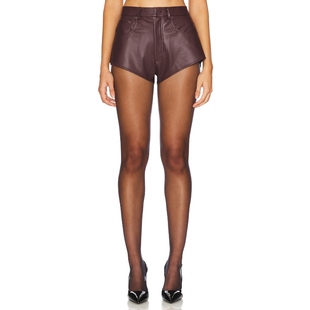 Lapointe Stretch Faux Leather Mini Short美式休闲风REVOLVE小