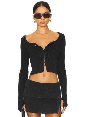 [春季新品]h:ours MANON 开衫 黑色REVOLVE小众冬季保暖