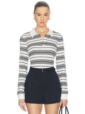 FRAME The Striped Long Sleeve Polo revolve小众新款