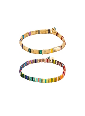 SHASHI  手镯彩色手链女REVOLVE时尚新品编织手饰金砖金手镯黄金