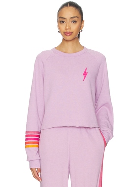 Aviator Nation BOLT 运动衫 薰衣草 运动复古风REVOLVE小众新款