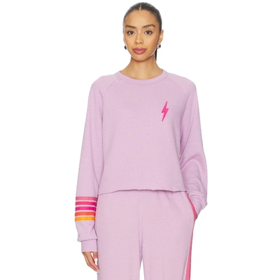 Aviator Nation BOLT 运动衫 薰衣草 运动复古风REVOLVE小众新款