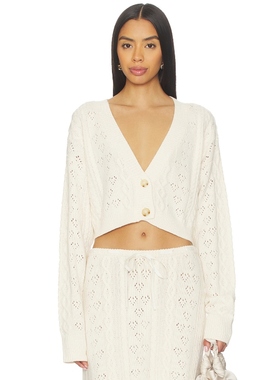 GUIZIO NOAH CABLE CROP 开衫 白色REVOLVE小众新款