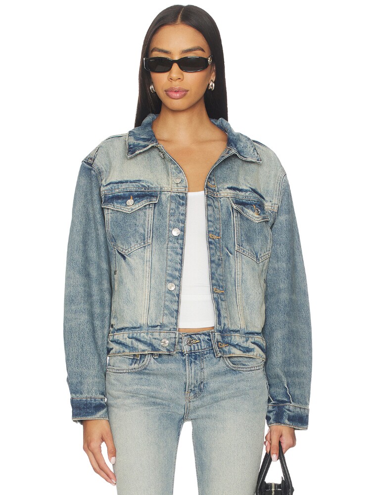 EB Denim VARSITY TRUCKER DENIM 夹克 revolve小众新款