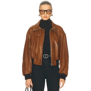 HAMMOUR NOUR 新品 夹克棕色运动复古风REVOLVE小众新款 冬季