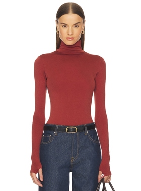 Commando Prima Ballet Turtleneck Bodysuit 砖红色REVOLVE小众