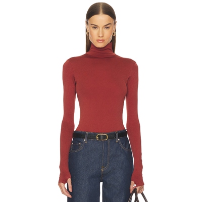 [春季新品]Commando Prima Ballet高领紧身衣砖红色REVOLVE