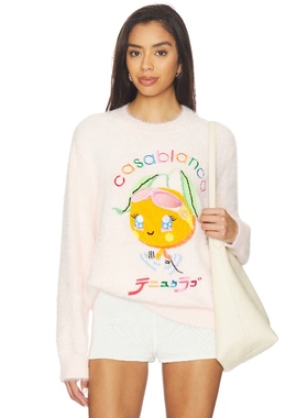 Casablanca CHARACTER INTARSIA 毛衣 橙色REVOLVE小众新款