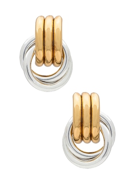 Heaven Mayhem 耳饰设计感金银拼接圈圈耳钉REVOLVE