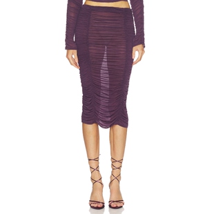 Camila Coelho NAYELI 半身裙 紫色REVOLVE小众新款