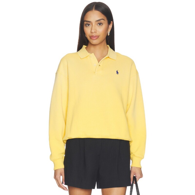 Polo Ralph Lauren黄色运动卫衣通勤风早秋新品宽松长袖REVOLVE