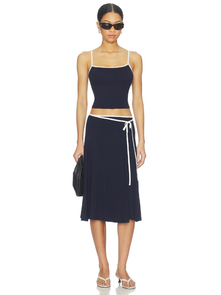 Free People 美式复古经典运动装色吊带背心半身裙套装 REVOLVE
