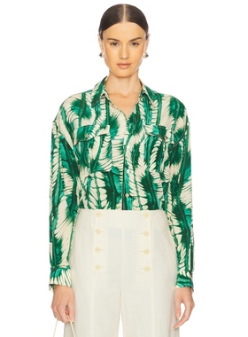 Ulla Johnson SOREN 长袖上装 绿色 y2k辣妹风REVOLVE新款