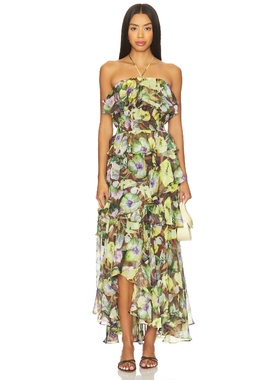 [冬季新品]ASTR the Label ELENA 长裙 绿色 礼服裙REVOLVE小众