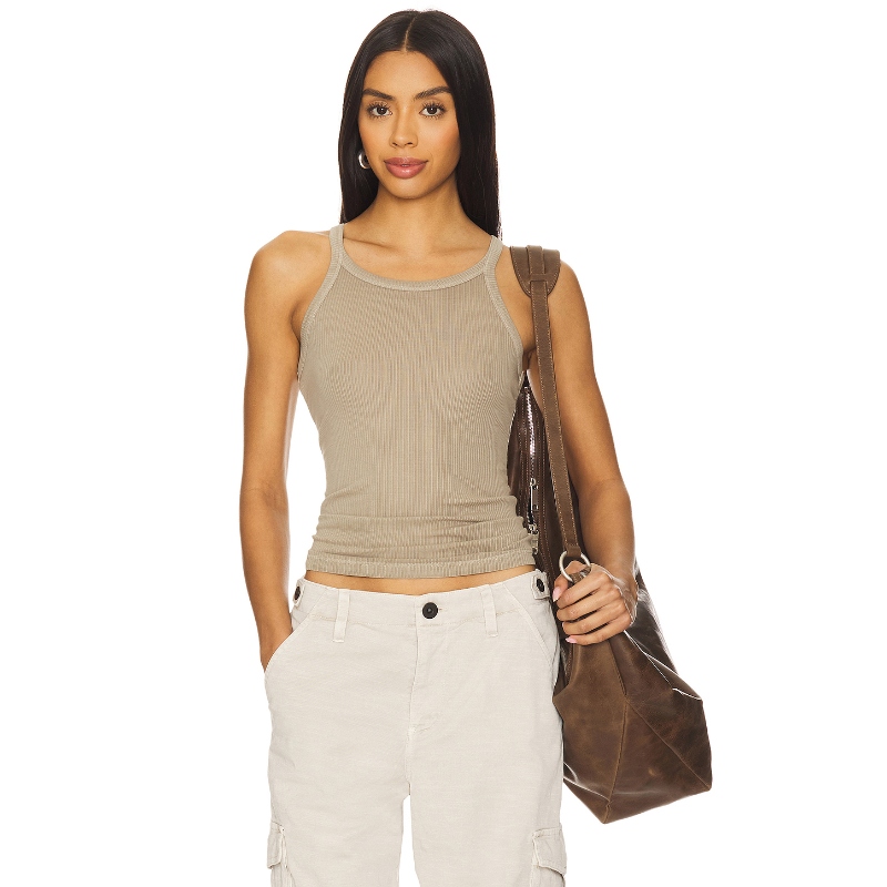 James Perse Ribbed Cami Tank 橄榄色 y2k辣妹风REVOLVE