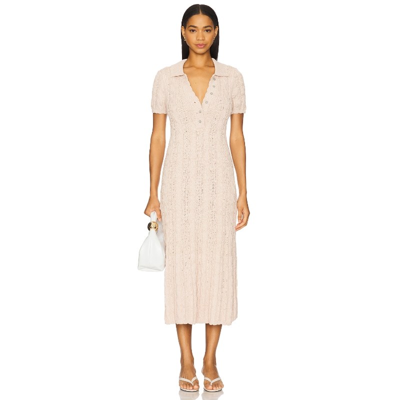 Free People AMORY 中长款针织连衣裙保暖中性色调 度假波R