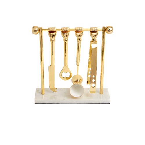 Jonathan Adler Barbell Barware Set 金属金色REVOLVE小众新款