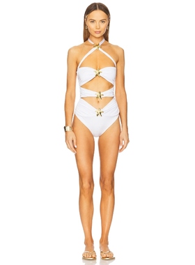 CIN CIN DIAMOND 一件式泳衣 白色 y2k辣妹风REVOLVE新款