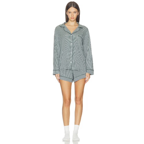 eberjey Gisele Printed Pajama Set  绿色 秋冬新品REVOLVE
