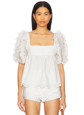 For Love & Lemons DAISY 孔眼上装 白色 y2k辣妹风REVOLVE小众新