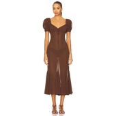 春季 羊毛裙子 新品 LPA DAVIN 巧克力色 REVOLVE小众