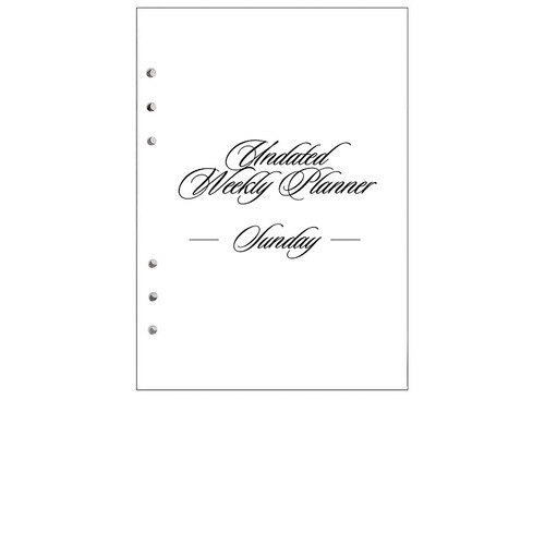 STIL Undated Weekly Planner Insert Sunday 6 Ring  白色 秋冬