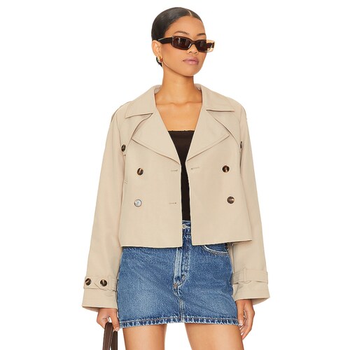 [春季新品]Steve Madden SIRUS 短款风衣夹克老钱风外套REVOLVE