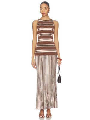 FAITHFULL THE BRAND TORE 裙子 revolve小众新款 棕色