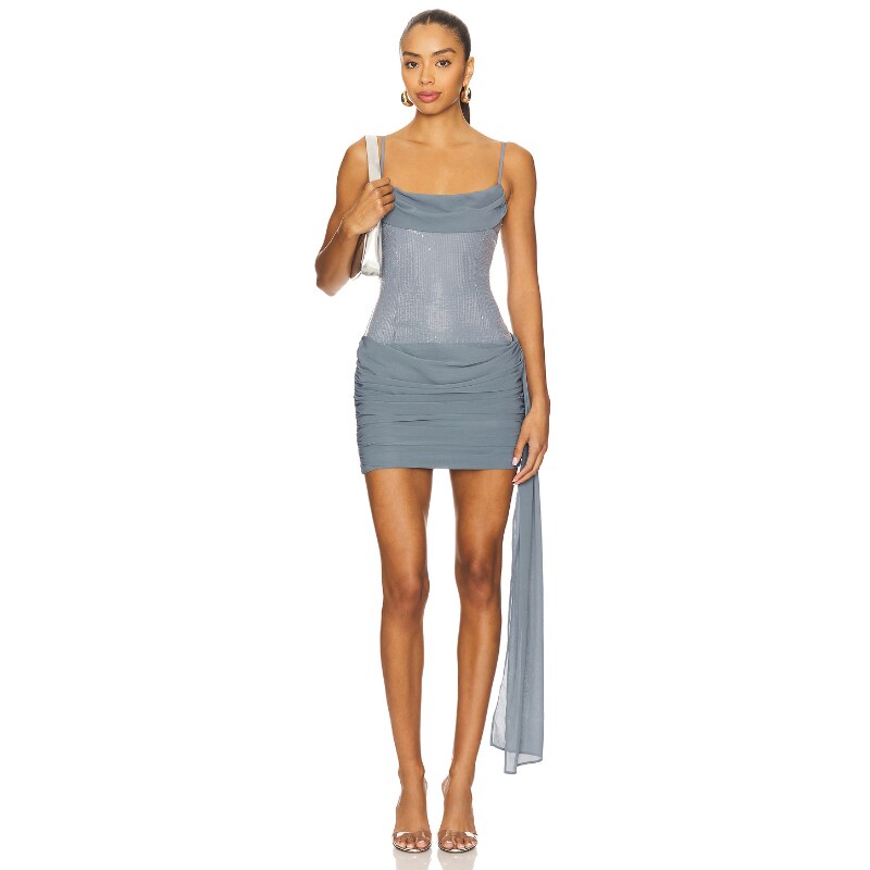 [春季新品]Runaway The Label SEANNA裙子暗蓝灰色REVOLVE小众