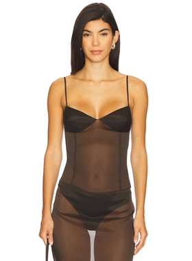 St. Agni 透明真丝吊带上衣 revolve小众新款