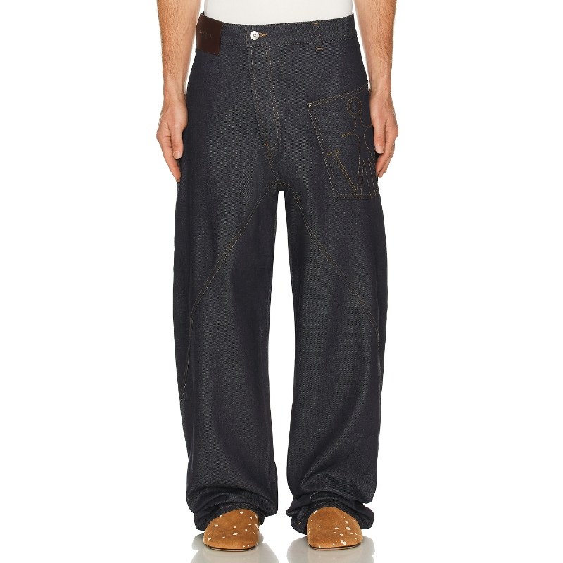JW Anderson TWISTED 牛仔裤 蓝色REVOLVE小众新款