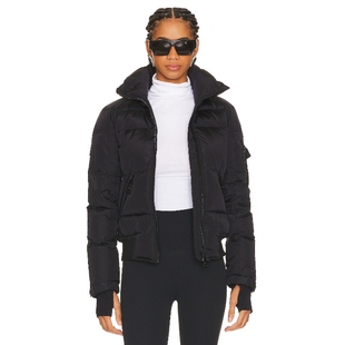 夹克保暖防寒外套REVOLVE小众新款 修身 羽绒服黑色立领短款 SAM.