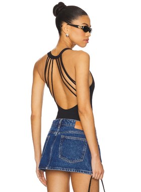 Free People黑色紧身服挂脖绑带露背辣妹风早秋新品REVOLVE