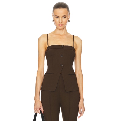 L'Academie BENIGNA 上装 棕色 y2k辣妹风REVOLVE小众新款