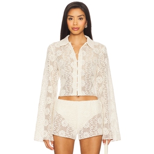 冬季 上装 新品 BABYDOLL 奶油色REVOLVE小众 LIONESS