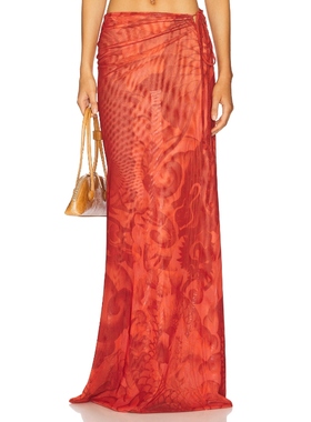 [冬季新品]Jade Cropper 半身裙 红色REVOLVE小众新款