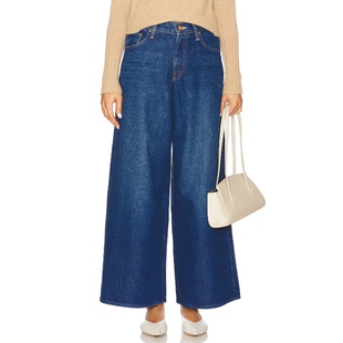 [冬季新品]MOTHER RIGATONI美式风深蓝色阔腿牛仔裤REVOLVE