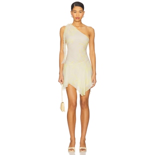 柠檬色REVOLVE小众新款 Bec 非对称连衣裙女夏 COLMAR Bridge